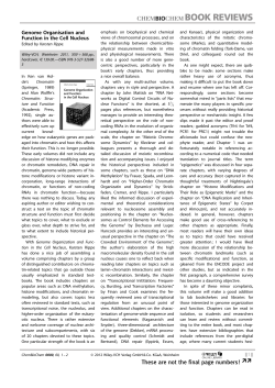 Genome Organisation and Function in the Cell Nucleus Edited by