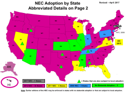 NEC Adoption by State Abbreviated Details on Page 2