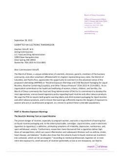 March of Dimes Comment Letter to FDA Acting Commissioner on