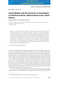 Observations From Tahrir Square
