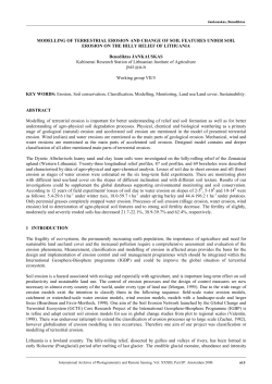 MODELLING OF TERRESTRIAL EROSION AND CHANGE