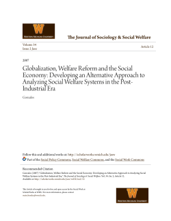 Globalization, Welfare Reform and the Social Economy: Developing