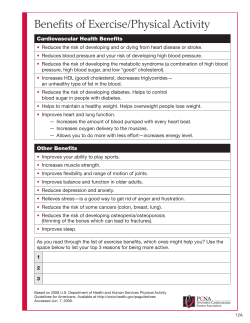 Benefits of Exercise/Physical Activity