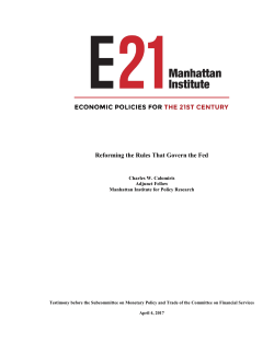 Reforming the Rules That Govern the Fed