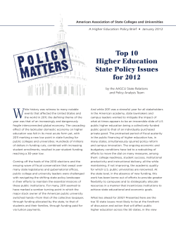 Top 10 Higher Education State Policy Issues for 2012