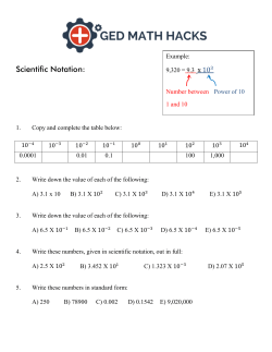 Scientific Notation - GED Test Prep Toolkit