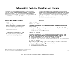 Infosheet #3 Pesticide Handling and Storage