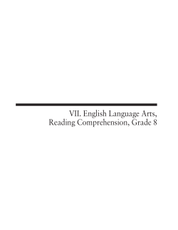 VII. English Language Arts, Reading Comprehension, Grade 8