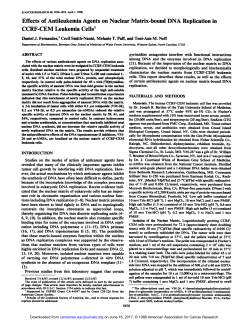 Effects of Antileukemia Agents on Nuclear Matrix