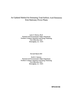 An Updated Method for Estimating Total Sulfuric Acid Emissions
