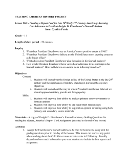 A Report Card on Present Day America Using Eisenhower`s