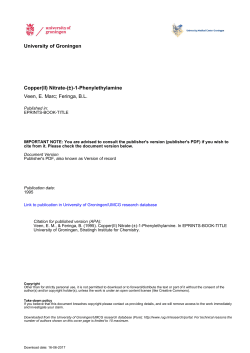 Copper(II) Nitrate-(&plusmn;)-1-Phenylethylamine Veen, E. Marc