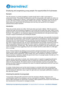 Employing and progressing young people
