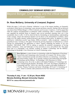 Beyond Bonger: Criminology and the critical legacy of `militarism`