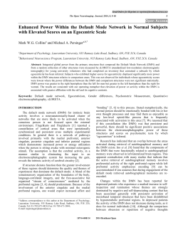 Enhanced Power Within the Default Mode Network in Normal