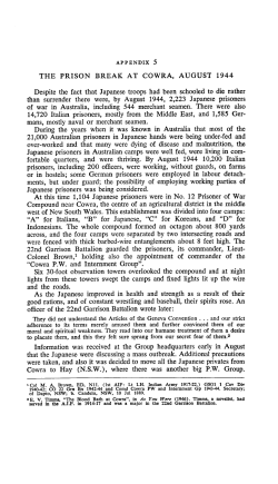 THE PRISON BREAK AT COWRA, AUGUST 194 4 Despite the fact