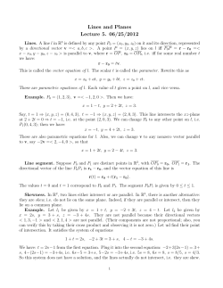 Lecture 5. Lines and Planes. June 25