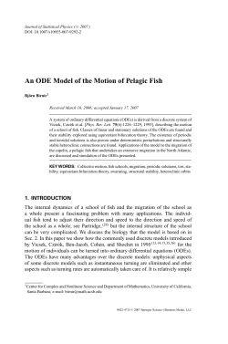 An ODE Model of the Motion of Pelagic Fish