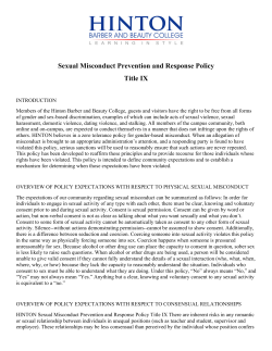 Hinton Sexual Misconduct Prevention and Response Policy