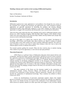 Modeling, Schemas and Creativity in the Learning of Differential