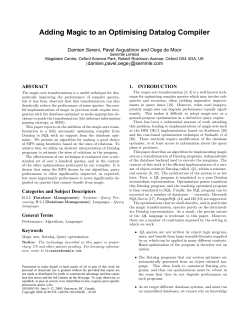 Adding Magic to an Optimising Datalog Compiler
