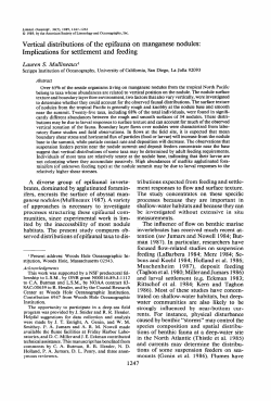 Implications for settlement and feeding.