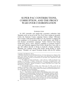 Super PAC Contributions, Corruption, and the Proxy War Over