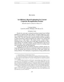 An Efficiency-Based Explanation for Current Corporate