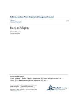 Rock as Religion - DigitalCommons@USU