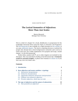 The Lexical Semantics of Adjectives: More Than Just Scales