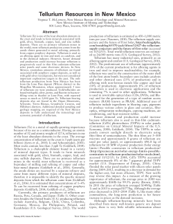 Tellurium Resources in New Mexico