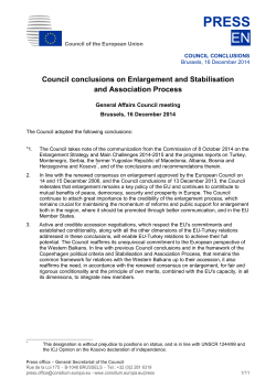 Council conclusions on Enlargement and