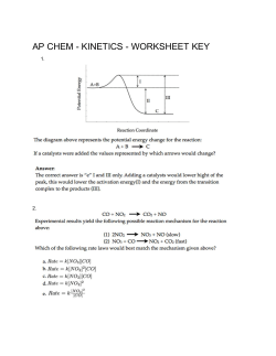 AP CHEM - KINETICS