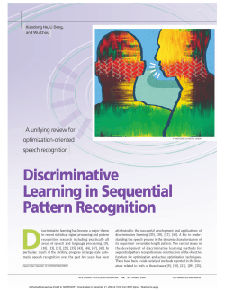 Discriminative Learning in Sequential Pattern Recognition