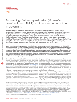 sequencing of allotetraploid cotton (Gossypium hirsutum l