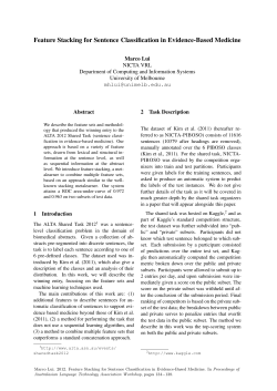 Feature Stacking for Sentence Classification in Evidence
