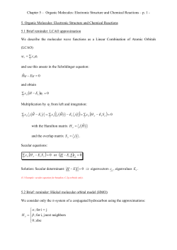 Chapter 5 &ndash; Organic Molecules: Electronic Structure and Chemical