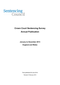 Crown Court Sentencing Survey Annual Publication