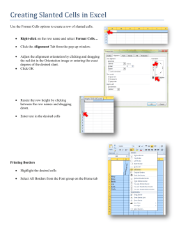 Creating Slanted Cells in Excel