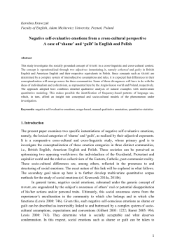 Negative self-evaluative emotions from a cross