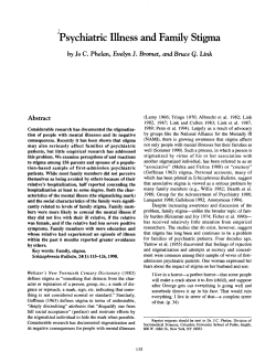 Psychiatric Illness and Family Stigma