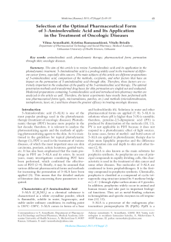 Selection of the Optimal Pharmaceutical Form of - Medicina