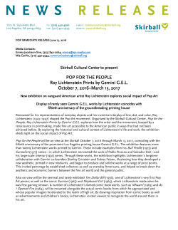 POP FOR THE PEOPLE Roy Lichtenstein Prints by Gemini G.E.L.