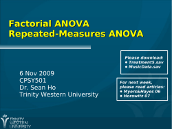 Factorial ANOVA Repeated