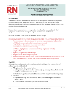 Asthma Exacerbation Pediatric - Saskatchewan Registered Nurses