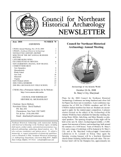 June 2008 - Council for Northeast Historical Archaeology