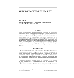 Nonfermentable, Glucose-Containing products formed from Glucose