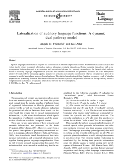 Lateralization of auditory language functions