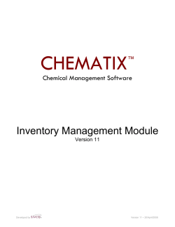 Chemical Inventory Management Module