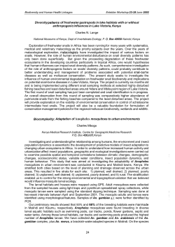 Charles N. Lange Exploration of freshwater snails in Africa has been